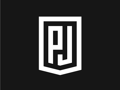 Pjottas Logo Black black branding design elegant game grid identity logo logomark minimalism monogram pj