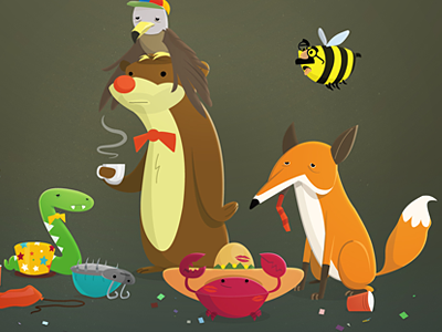 The Party's Over bear bee bug bundle eagle envato fox party snake