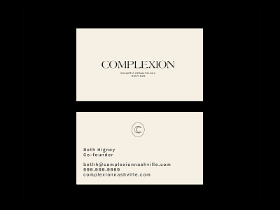 Complexion Skincare Rebrand branding business cards design logo minimal minimalist typography