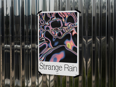 Strange Rain Poster 3d branding brutalism brutalist cover art design music poster render