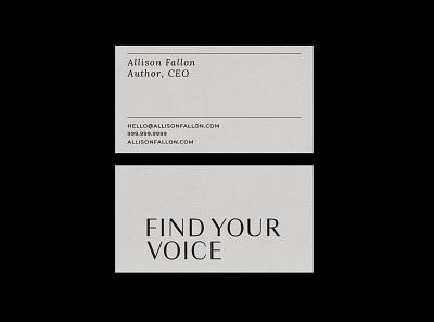 Find Your Voice branding brutalism brutalist business card cards design logo minimal minimalist typography