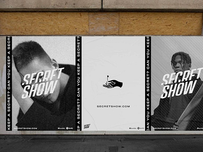 Secretshow street posters branding brutalism brutalist design illustration minimal minimalist music spotify typography