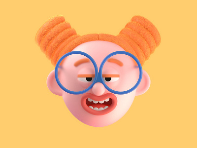 Nerd alert 3d 3d character andras csuka avatar cartoon character cinema4d design digital art emoji face girl head illustration nerd nft portrait redshift
