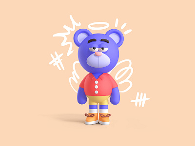 Ted 3d 3d character andras csuka bear cartoon character cinema4d cool character cute character design digital art doodle illustration metaverse nft teddybear