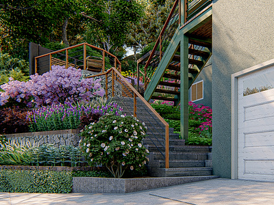Landscaping rendering for entrance garden. 3d architecturalvisualization architecture archviz landscaping lumion lumion9 sketchup