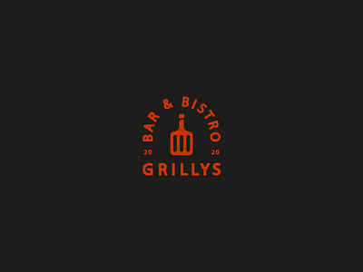 GRILLYS bar bottles grill logo spatula
