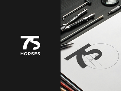 75 horses 75 horse logo negative space