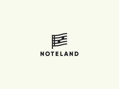 NOTELAND flag land logo musical staff note