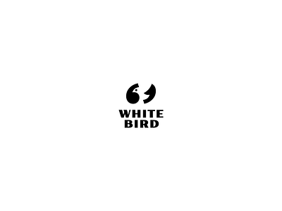 WHITE BIRD bird comma logo negative space