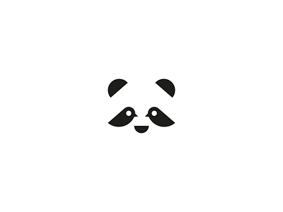 Panda & birds animal birds design dish geometry logo mark minimalist logo panda plate symbol