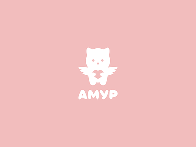 АМУР amour angel animal cat cute heart logo purr shop