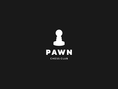 PAWN chess club faces logo negative space pawn rivals