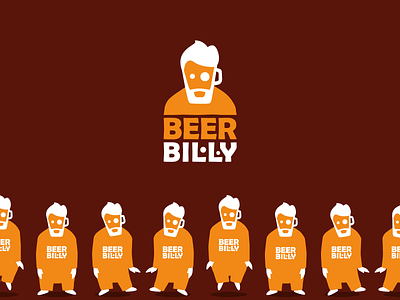 BEER BILLY bar beer character cup design illustration logo shop vector