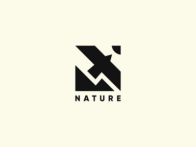 NATURE bird geometric design logo mark mountains nature simple sun symbol
