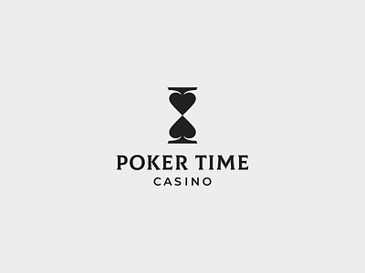 POKER TIME casino clock hourglass logo poker spades