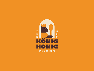 KONIG HONIG animal bear geometric design honey king logo simple spoon