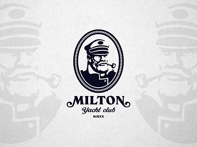 MILTON captain illustration logo retro sea vector vintage yacht club
