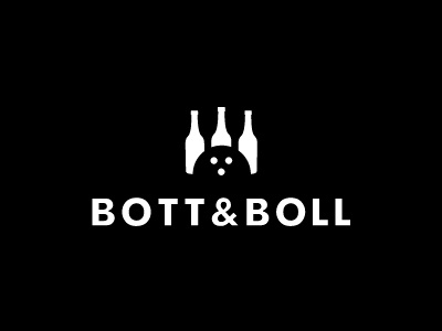 Bott&Boll bar bottle bouling logo