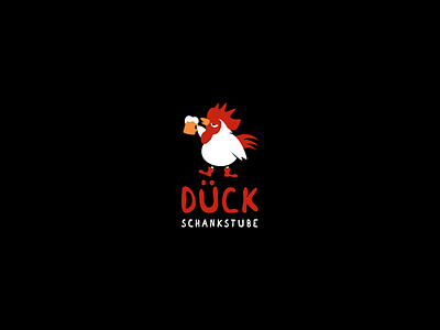 Dück bar beer cock logo tavern