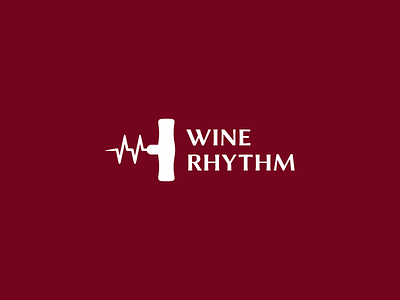 WINE RHYTHM corkscrew logo pulse rhythm wine