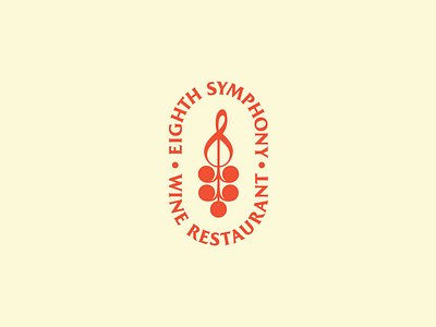 Eighth Symphony eighth logo note restaurant treble clef wine