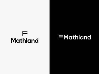 Mathland equal flag land logo maths
