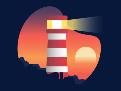 Sunset Lighthouse design drawing graphic illustration illustrator light lighthouse night sunsetlighthouse suset vector
