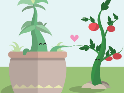 True Love basil drawing illustration illustrator love plants tomato