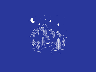 GoodNight illustration illustrator mountain nature night