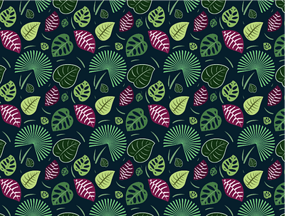 Leaves Pattern background drawing graphic illustration illustrator pattern plants tropical leaves