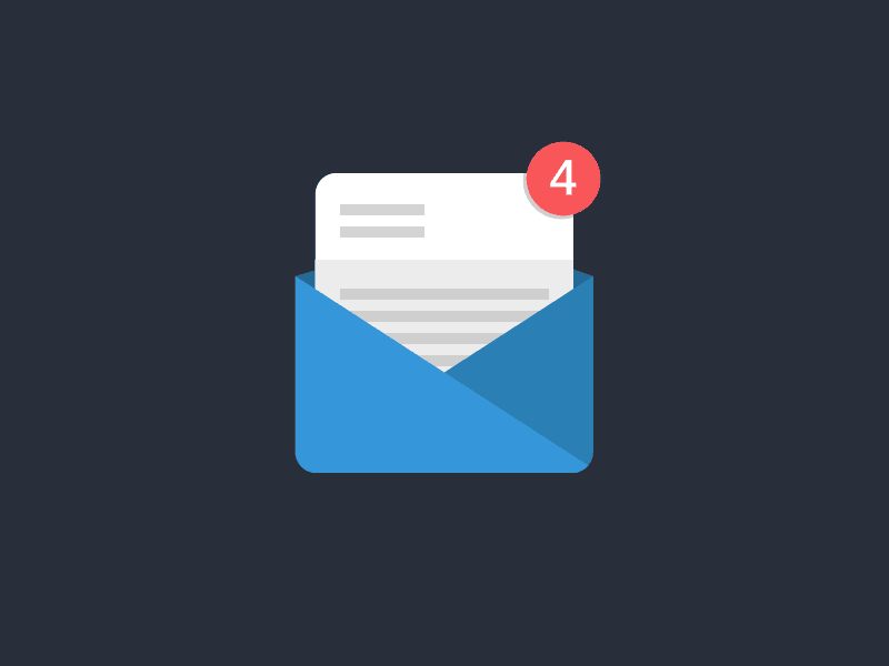 Mail Rebound animation blue clean counter flat gif icon incoming ios mail mobile rebound