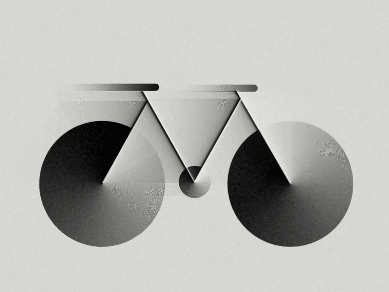 Trippy Ride animation basicshapes bicycle bike blackandwhite design gif gradient illustration inspiration loop motion motion design motion graphics retro