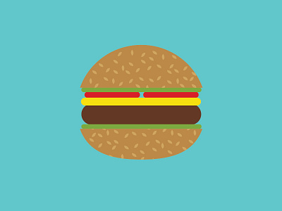 Bon appétit bread bun burger cheese cheeseburger fastfood flat food hamburger illustrator lettuce meat tomato vector