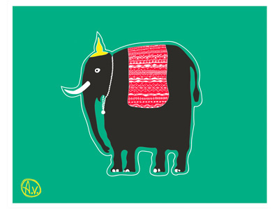 Elephant. Vector.