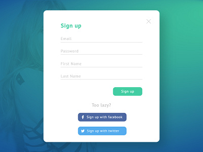 Daily UI :: 001 - Sign Up daily modal sign up ui
