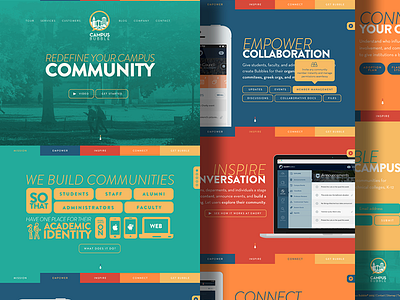 Modified Campus Bubble landing page app application bubble campus college flat multicolor university web app
