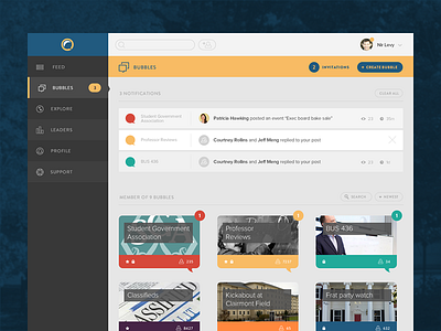 Simplified sidebar and navigation admin panel app college flat mobile panel sidebar university