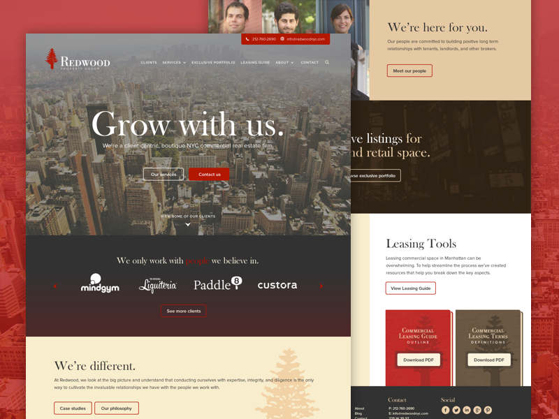 Redwood website launch design landing page marketing real estate website