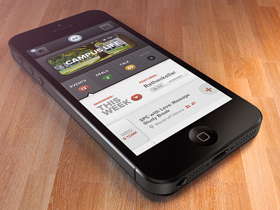 Preview of Events pane app interface iphone mobile responsive ui ux
