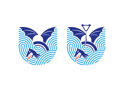 Ski water club logo dragon logo logotype wakeboard waterski