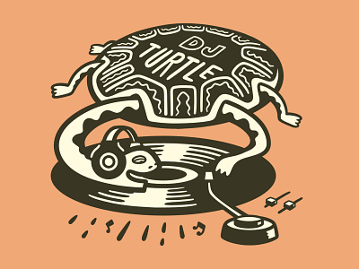 DJ Turtle dj illustration record turntable turtle vinyl