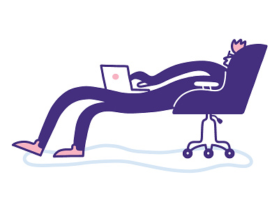 Work Posture chair illustration laptop lazy posture sit work