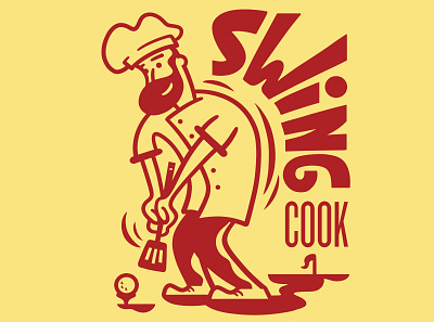 Swing Cook chef cook golf golfer illustraion swing swingcook