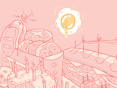 Loaf City egg food hand drawn illustration loaflife