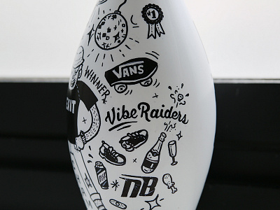 Exit Skateshop Bowling Trophy bowling bowling pin hand drawn hand lettering illustration paint trophy vans