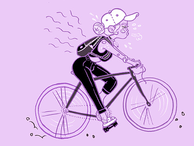 Late-2-Work Chic bicycle bike handdrawn illustration ootddoodle