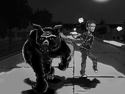 Werewolf: Gonteekwa animal blackandwhite book comic dog friends graphic novel illustration night pet team wolf