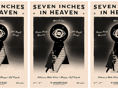 “7 Inches in Heaven” monthly nite poster