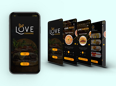 Food App- Love cooking brand identity branding design food app ui illustration illustrator logo mobile app mockup photoshop product design ui