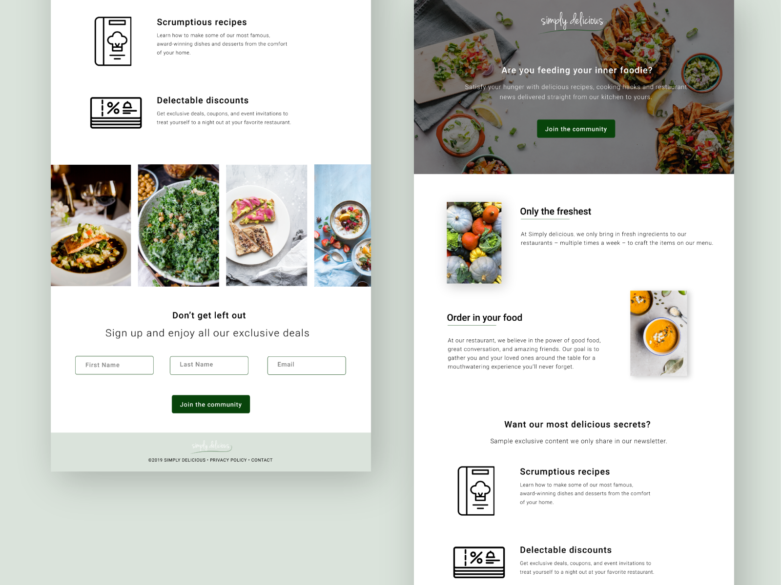 Food Landing Page by Nijhum on Dribbble